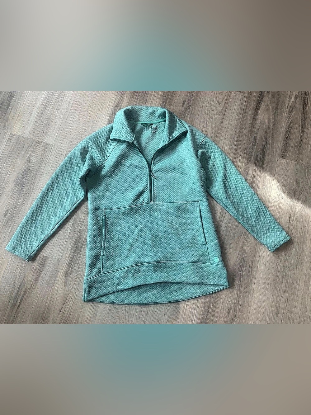 L.L.Bean Women Quilted Half-Zip Pullover Mint Small Regular Flexforward